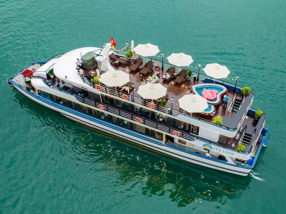 Aerial view of the Sea Lion VIP with rooftop Jacuzzi and Sky Bar