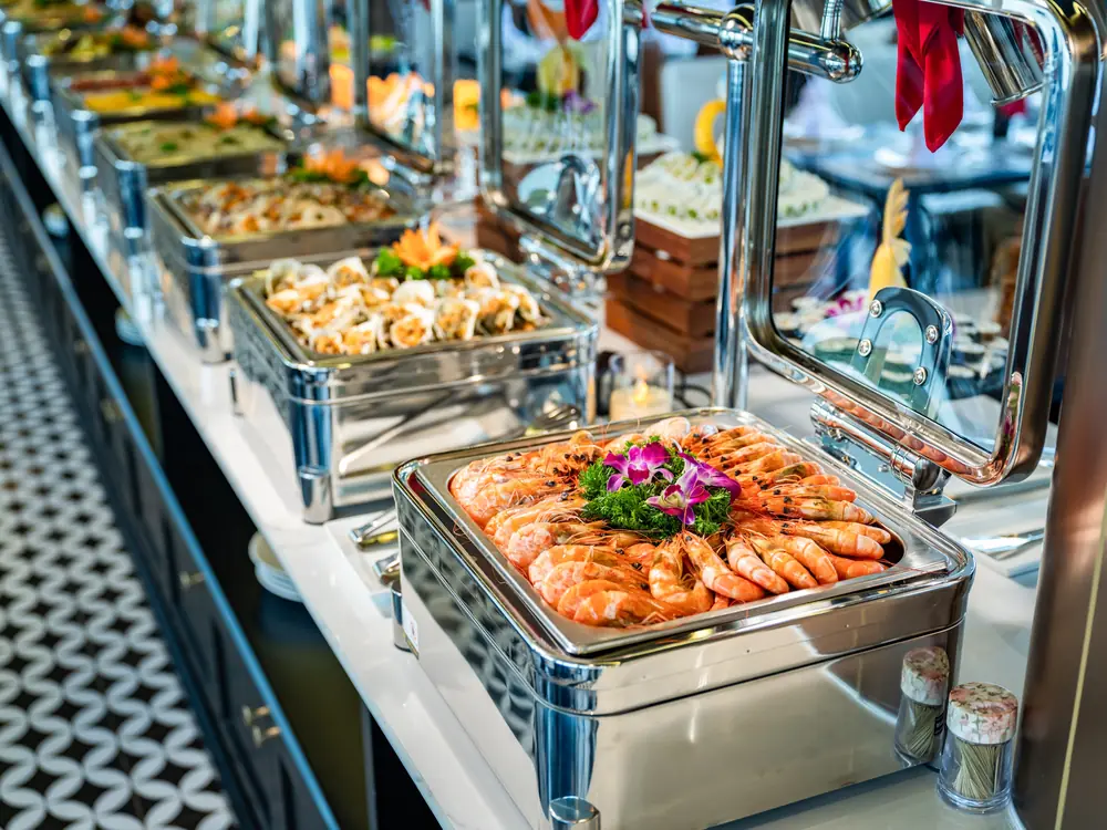 Buffet spread aboard the Cozy Bay Premium