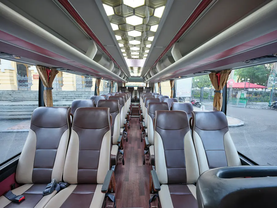 Shuttle Bus interior with reclining seats