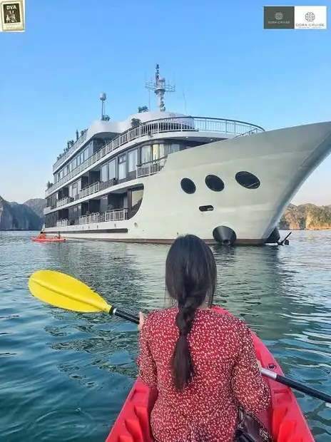 Kajakfahren neben der Dora Cruise
