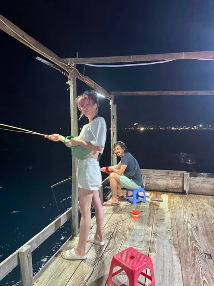 Nächtliches Tintenfischfangen in Quy Nhon