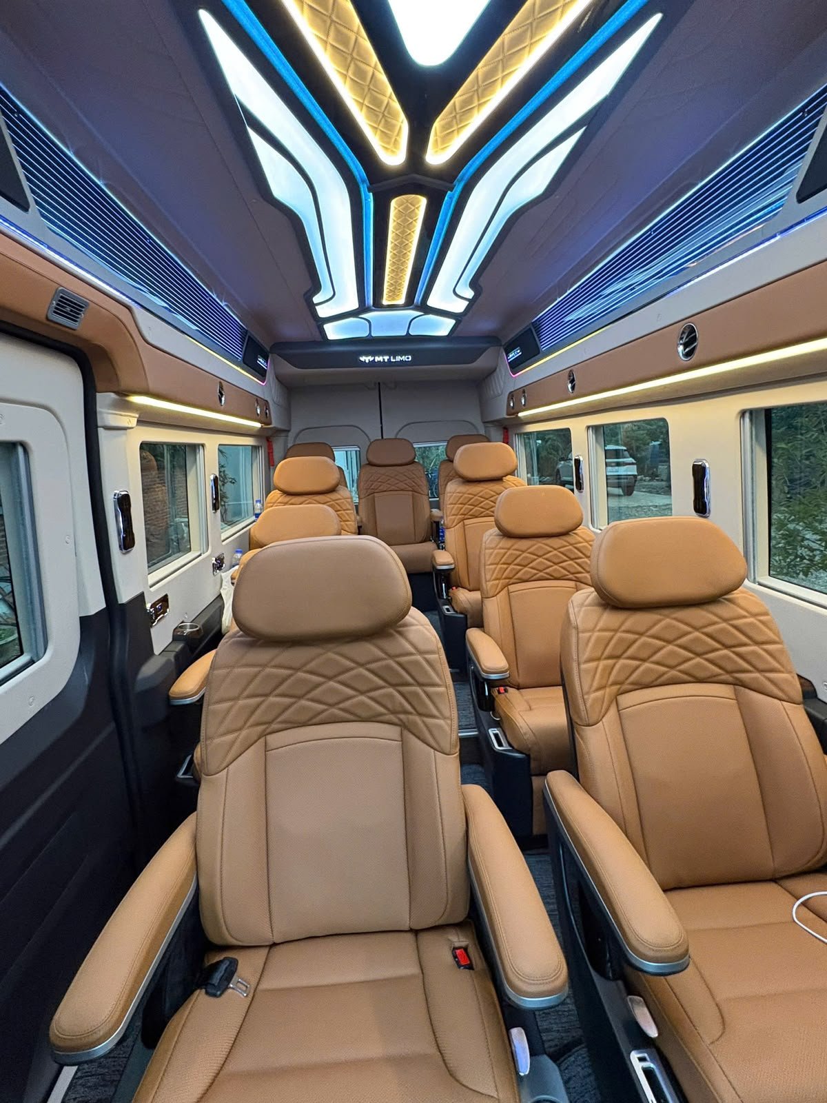 Deluxe Limousine interior, captain chairs