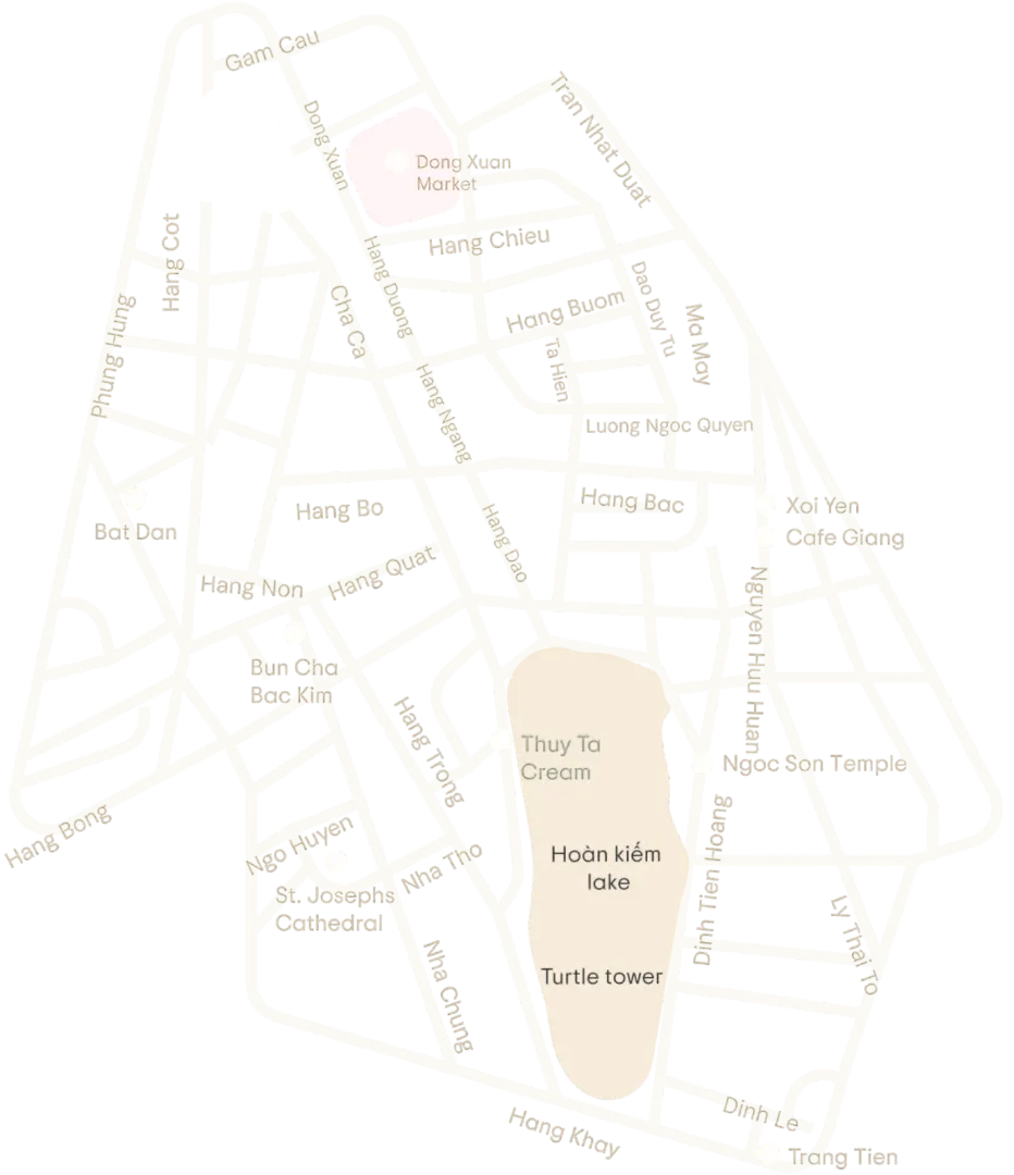 Free door-to-door pickup zone in Hanoi's Old Quarter