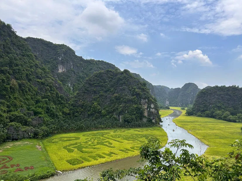 Karst valley and rice fields at Tam Coc, Ninh Binh