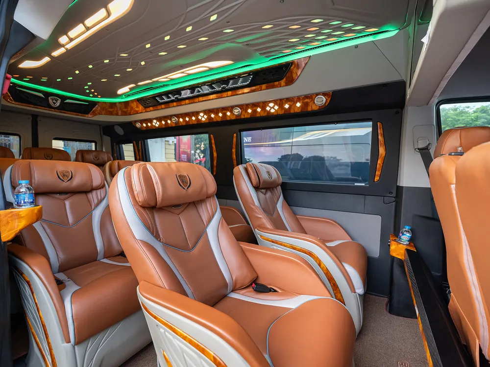 Wide individual seats with plenty of legroom between rows