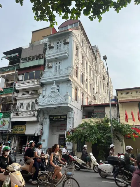 Old Quarter Charm Hotel & Travel on its corner of Hang Giay